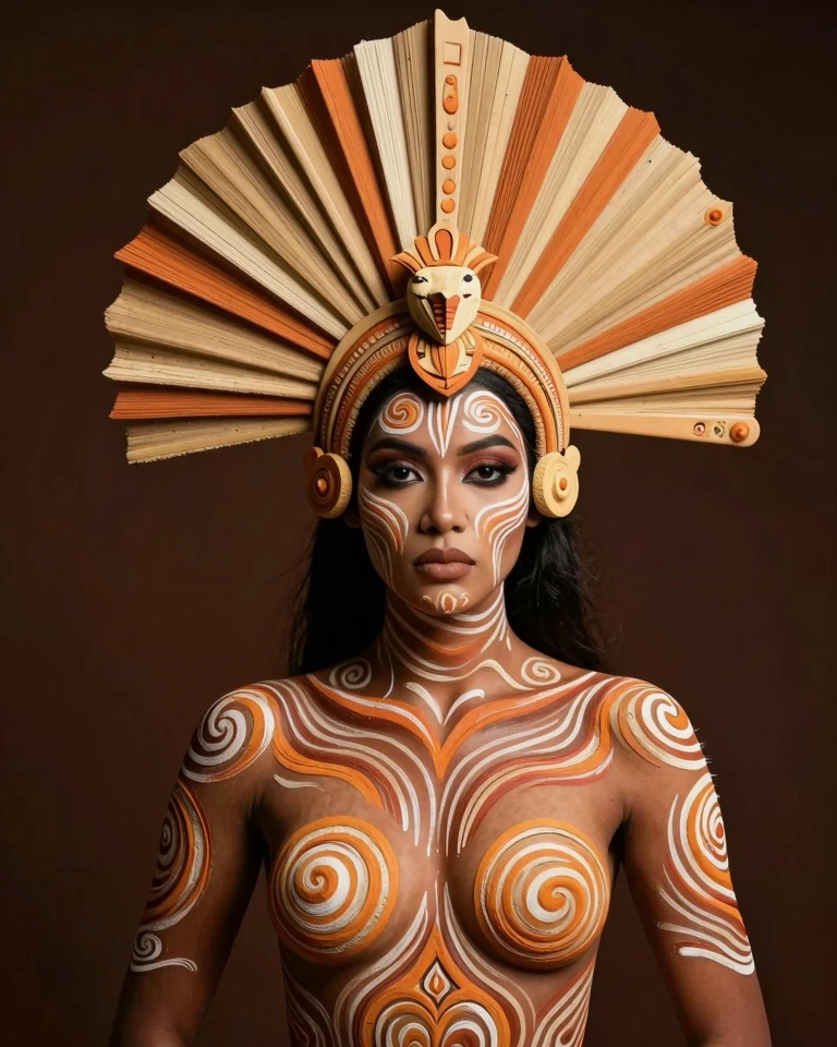 Vibrant Cultural Portrait: Harmonious Blend of Art and Photography