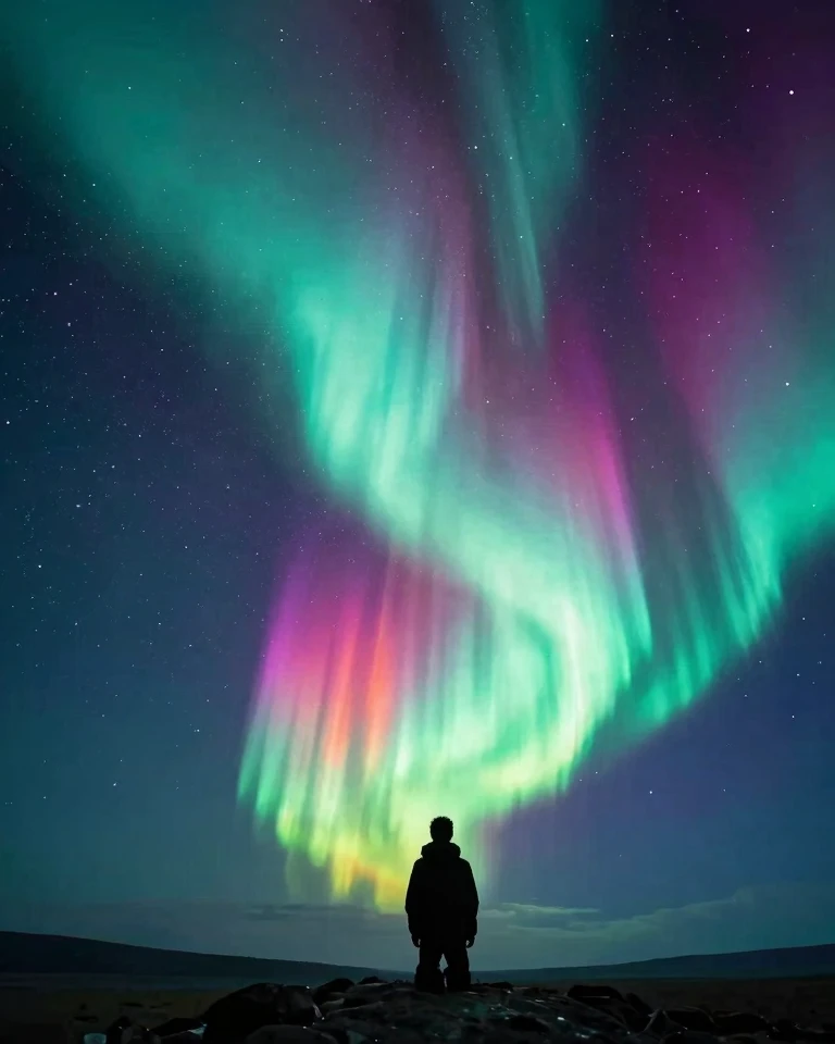 Bathed in Celestial Glory-Inspiring Northern Lights Scene