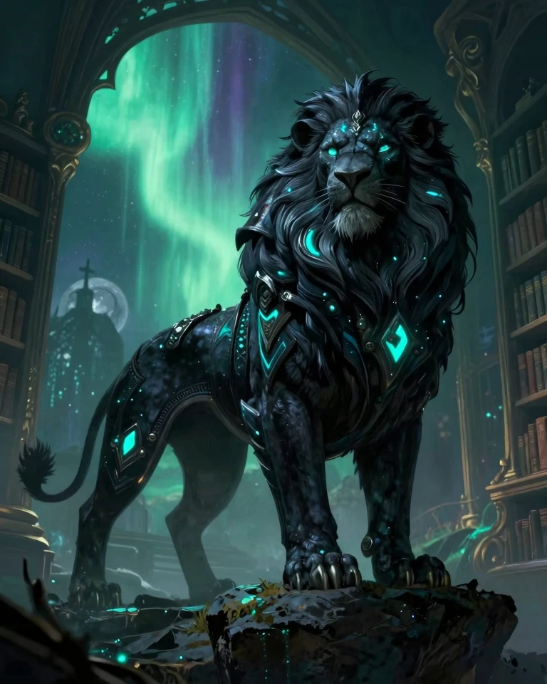 Moonlit Majestychanted Library Guardian