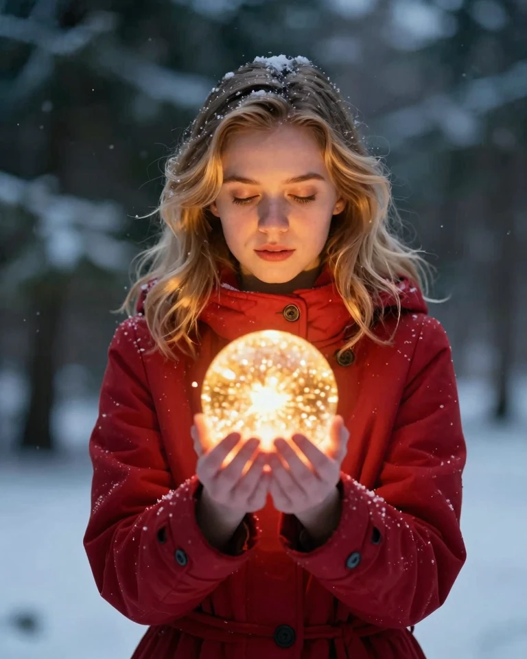 Winter Wonderland: Magical Portrait of a Young Woman