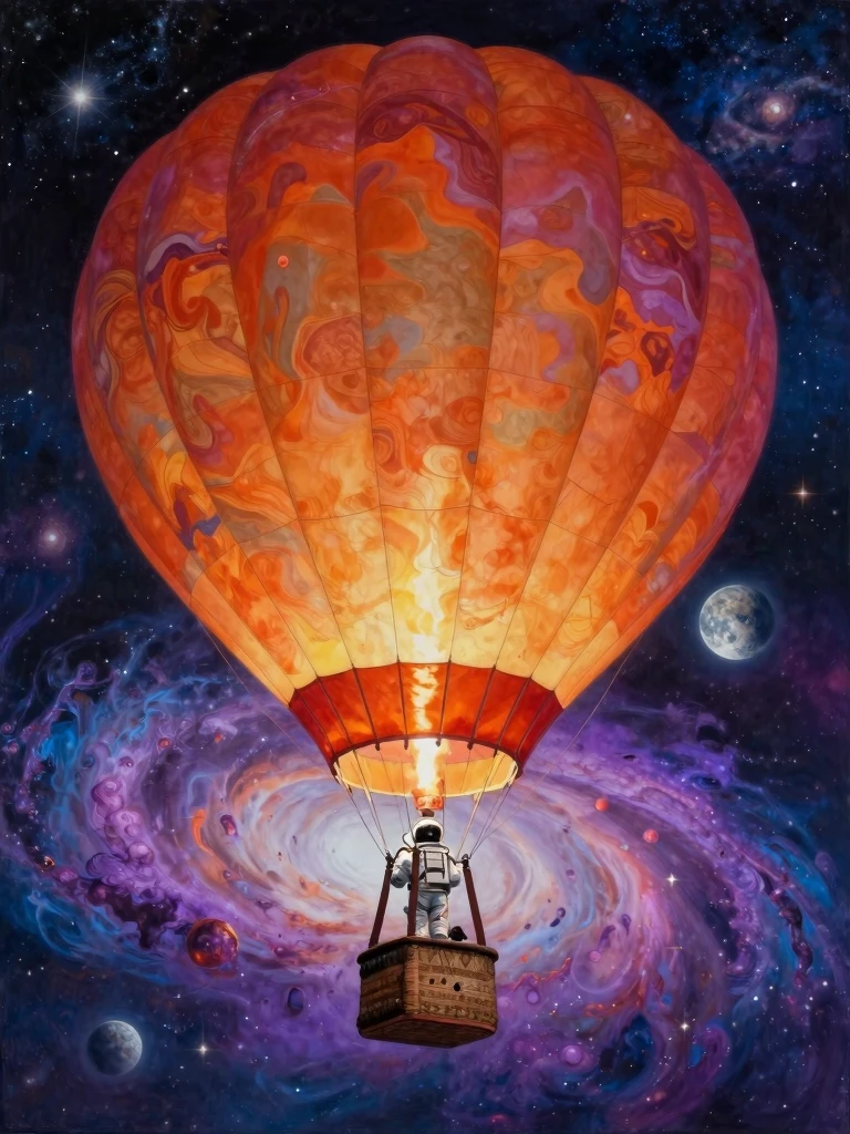 Cosmic Hot Air Balloon Voyage: A Surreal Sci-Fi Fantasy Adventure