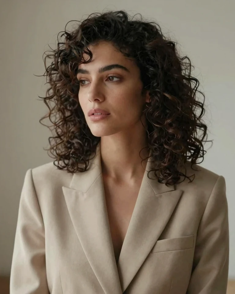 Timeless Elegance: Intimate Portrait of a Woman in Beige