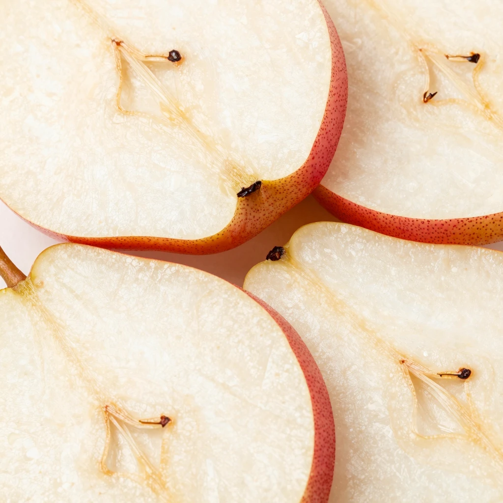 Vibrant Geometry Pear Slices in Delicate Harmony