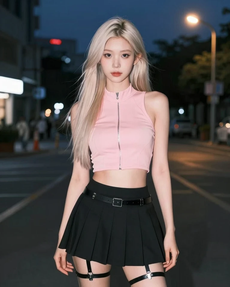 Urban Nights: Edgy Fashion Portrait of a Young Woman Urban Nights: Edgy Fashion Portrait of a Young Woman