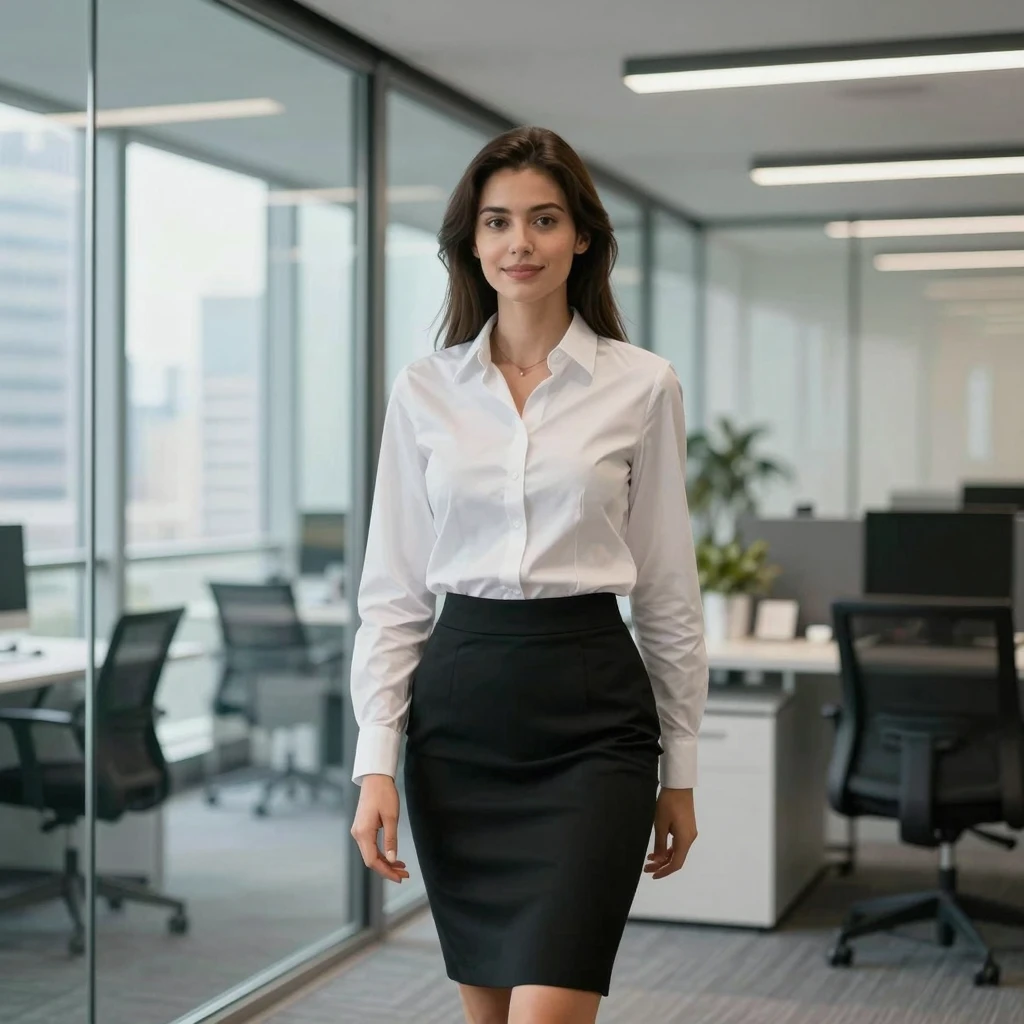 Professional Woman in Modern Office: Corporate Lifestyle Photography