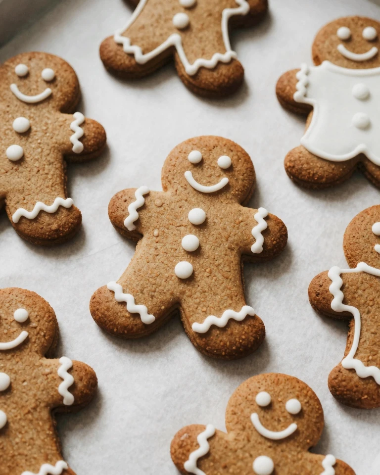Vintage Gingerbread Man Cookies in Warm Holiday Lighting