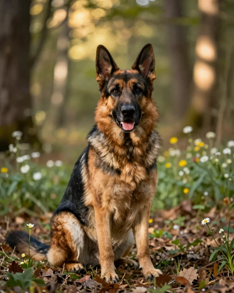 German Shepherd Dog Portrait in Natural Outdoor Setting