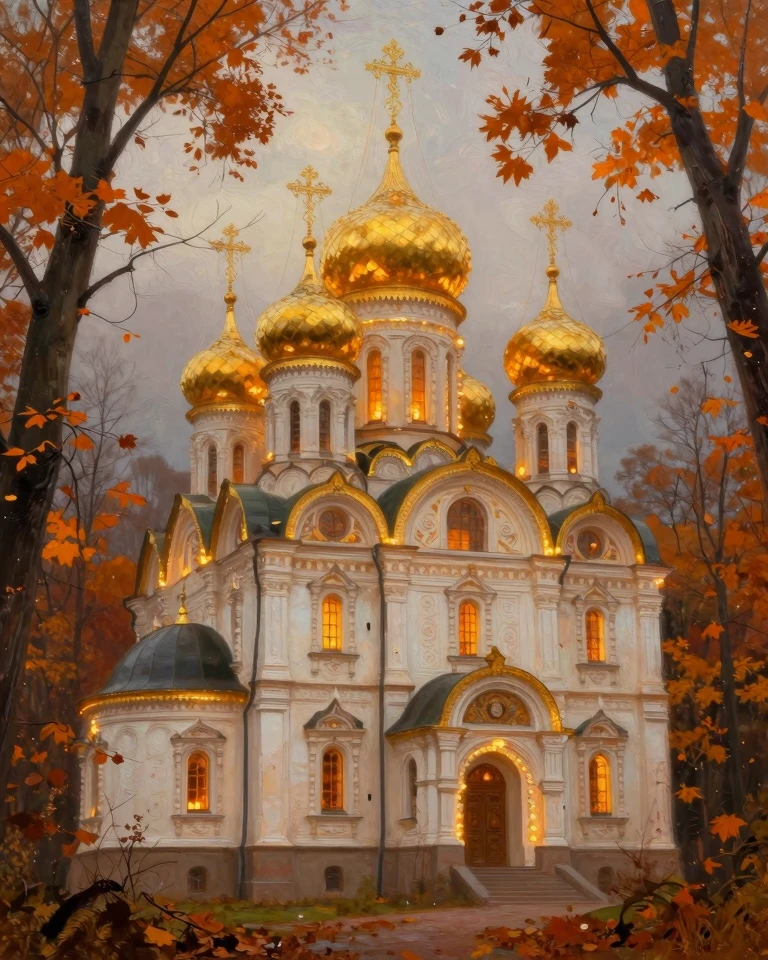 Golden Hour Cathedral: A Fairytale Russian Orthodox Church