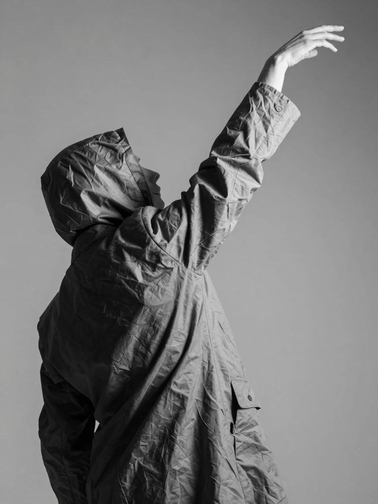Dramatic Silhouette: A Sculptural Portrait of Human Form and Fabric
