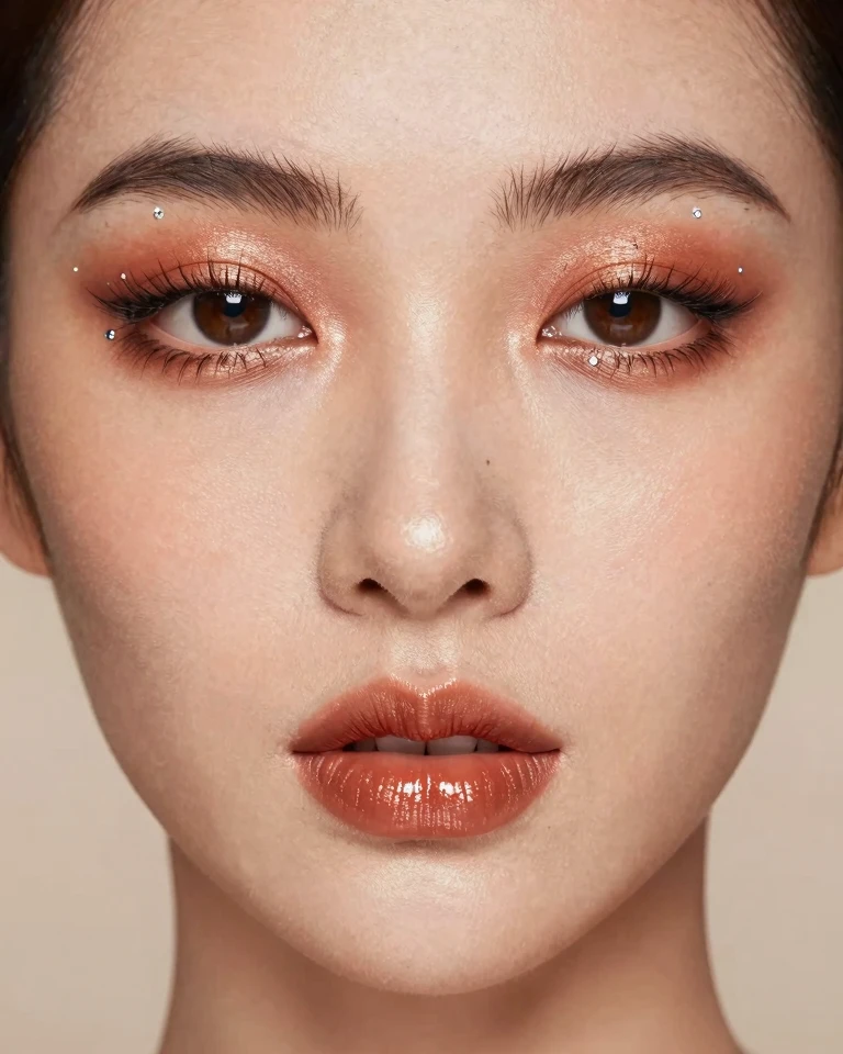 Dewy Skin Beauty Portrait with Bold Editorial Makeup