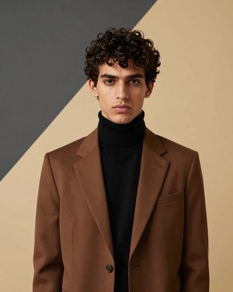 Modern Fashion Portrait: Confident Young Man in Sophisticated Attire