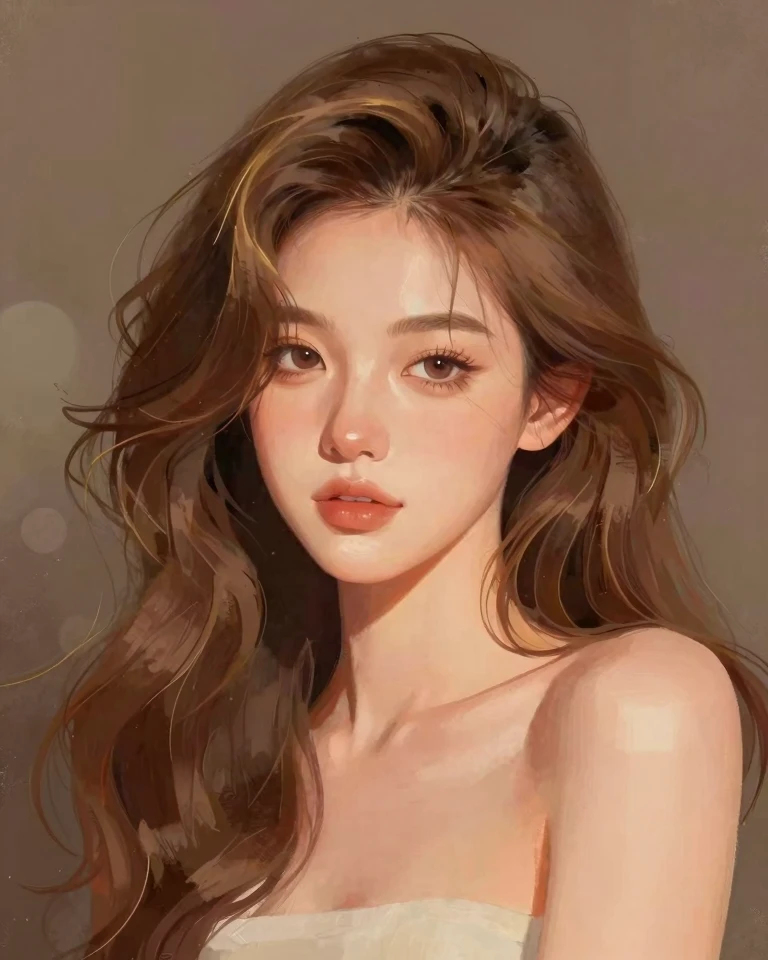 Vibrant Digital Portrait of a Young Woman with Textured Hair