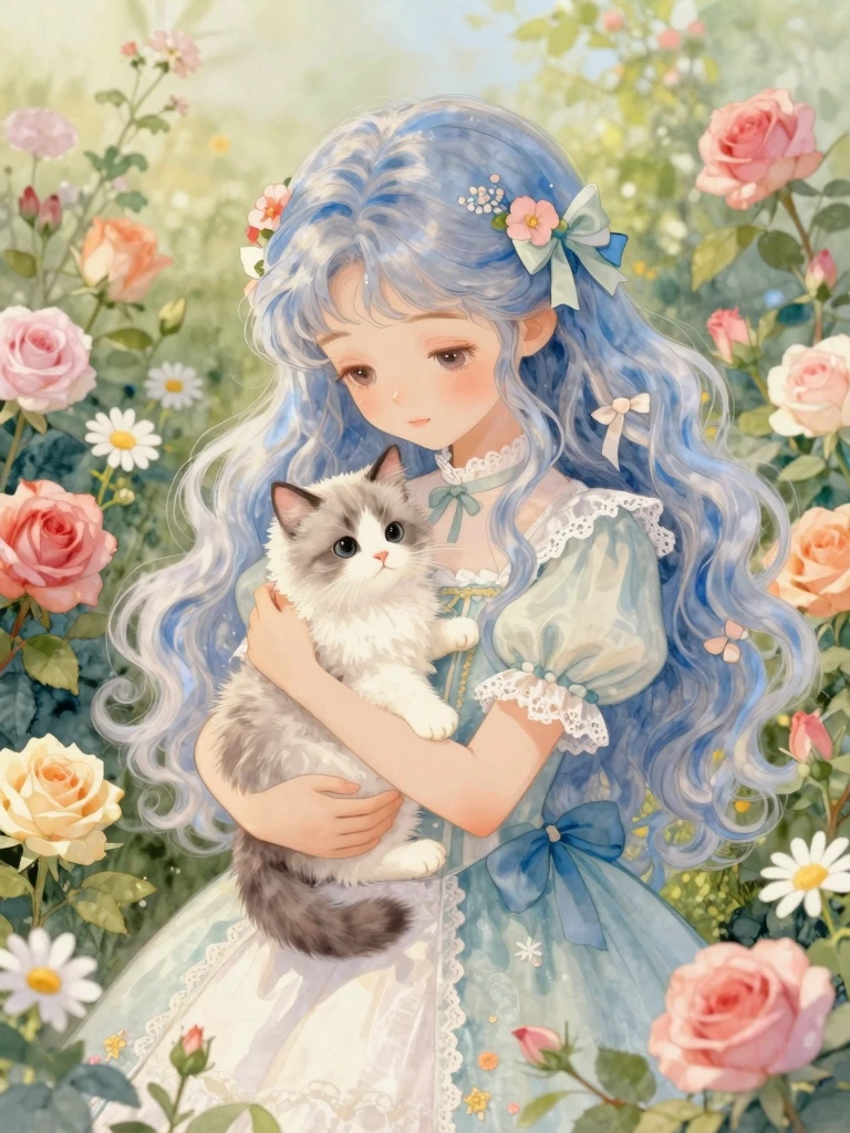 Whimsical Garden Girl: Enchanting Portrait of Youth and Nature