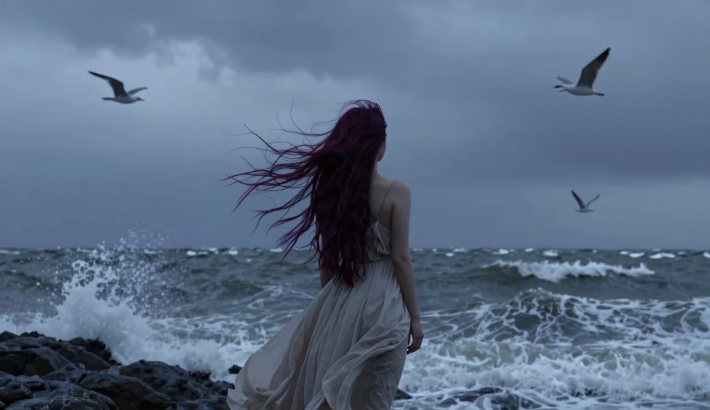 Stormy Seascape: Solitude and Nature's Fury