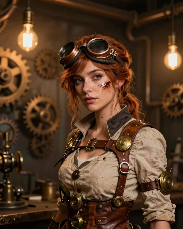 Steampunk Woman Mechanic Portrait