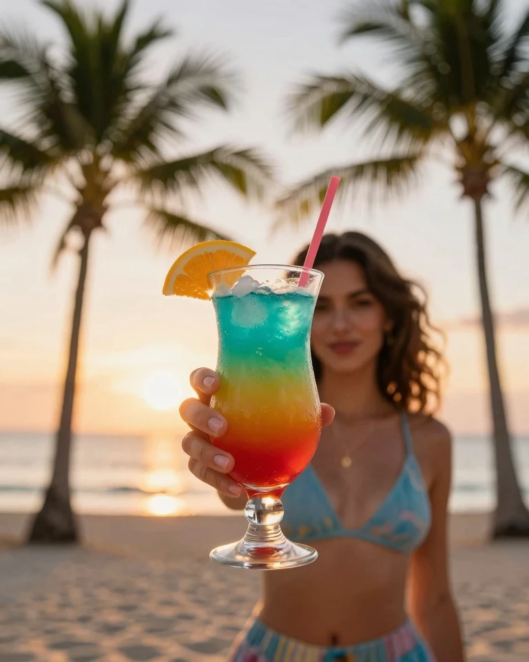 Tropical Beach Getaway: Vibrant Cocktail Photography