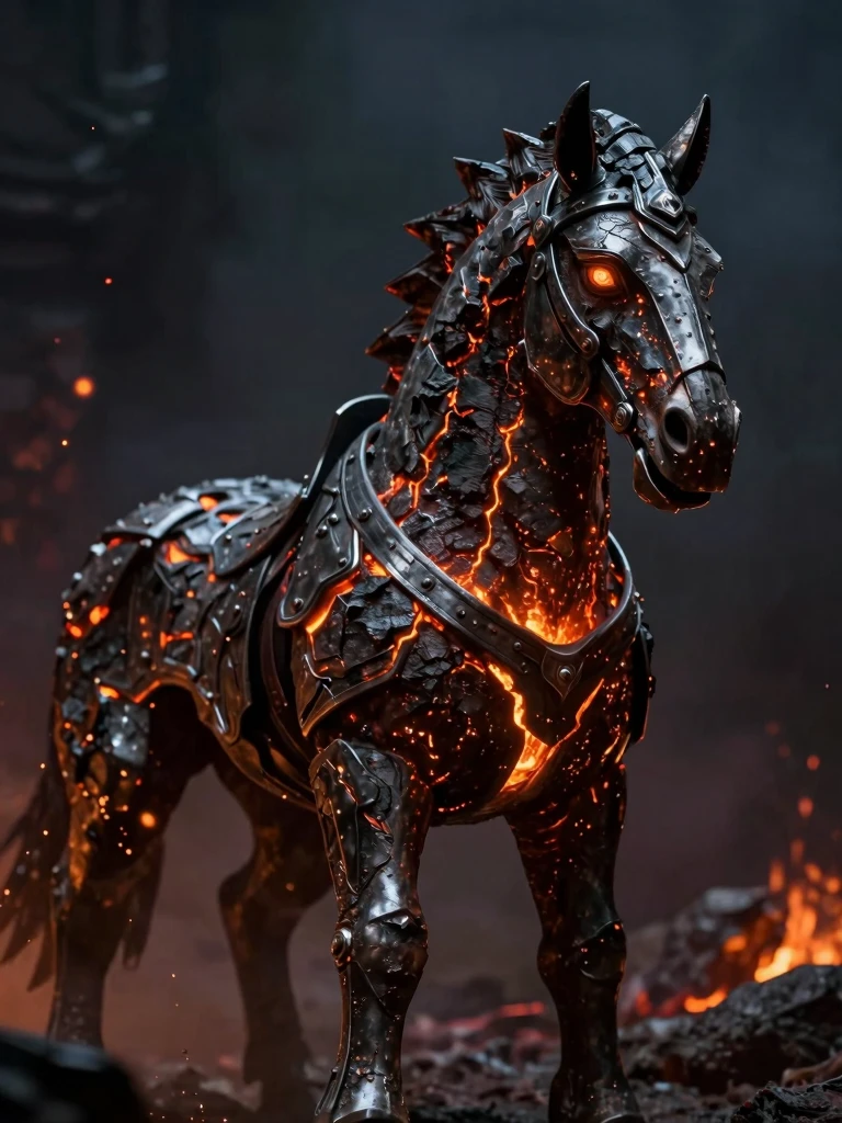 Mystic Armored Unicorn: A Fiery CGI Creature