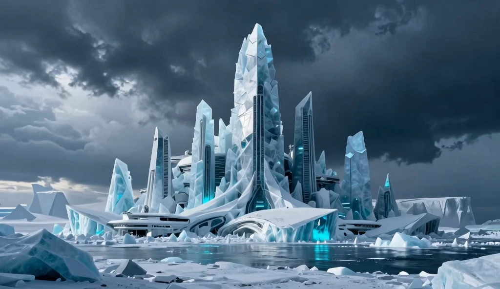 Futuristic Arctic Cityscape: A Sci-Fi Landscape Photography