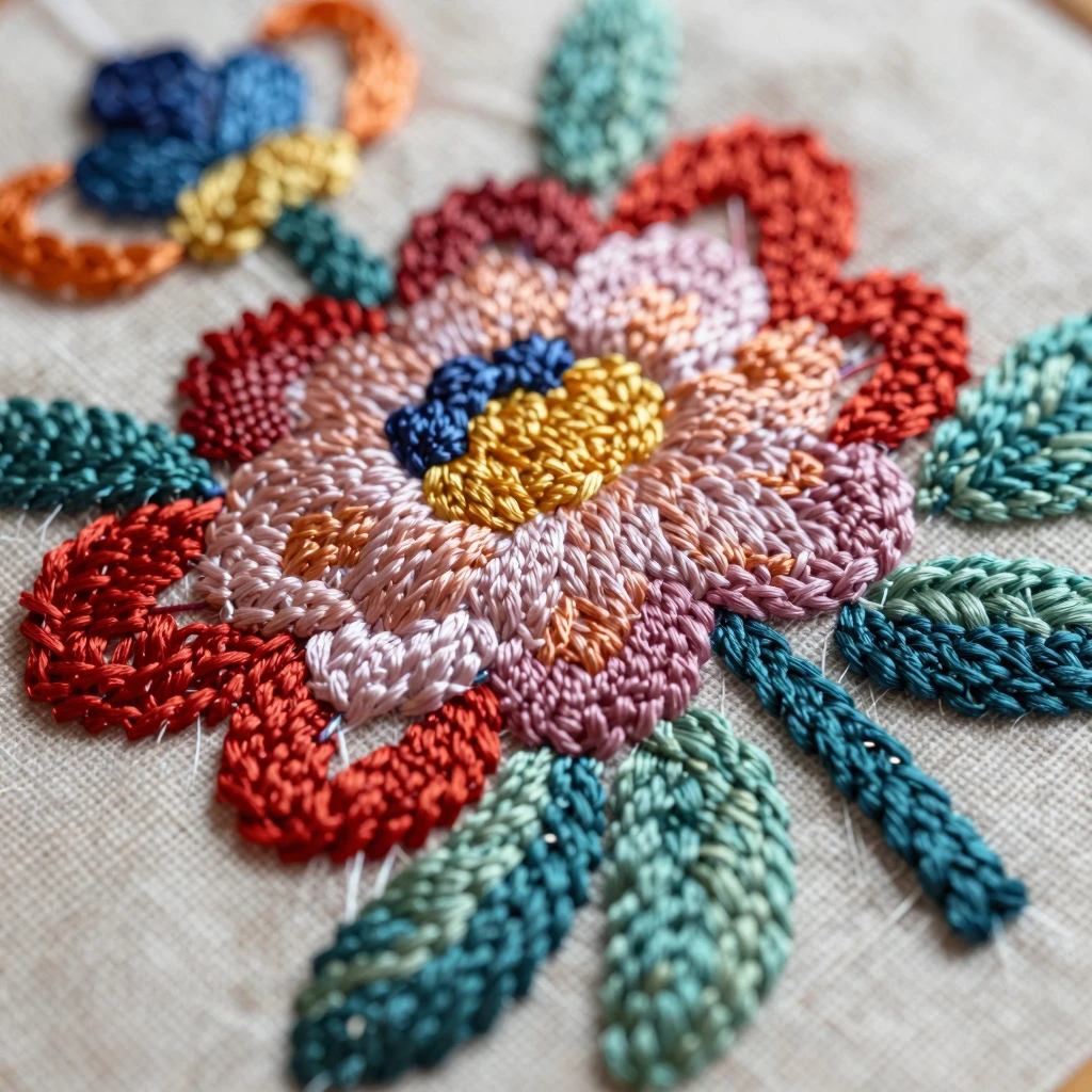 Intricate Embroidery Art: A Macro Photography Showcase