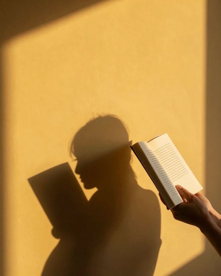 Golden Hour Reading: A Contemplative Shadow Photography